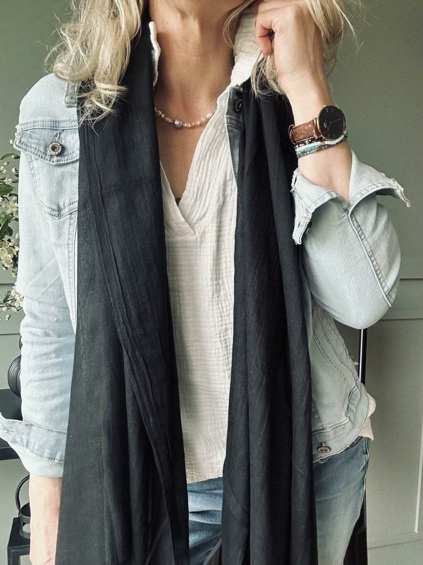 Tørklæde Simple black - VIAMAJA.DK