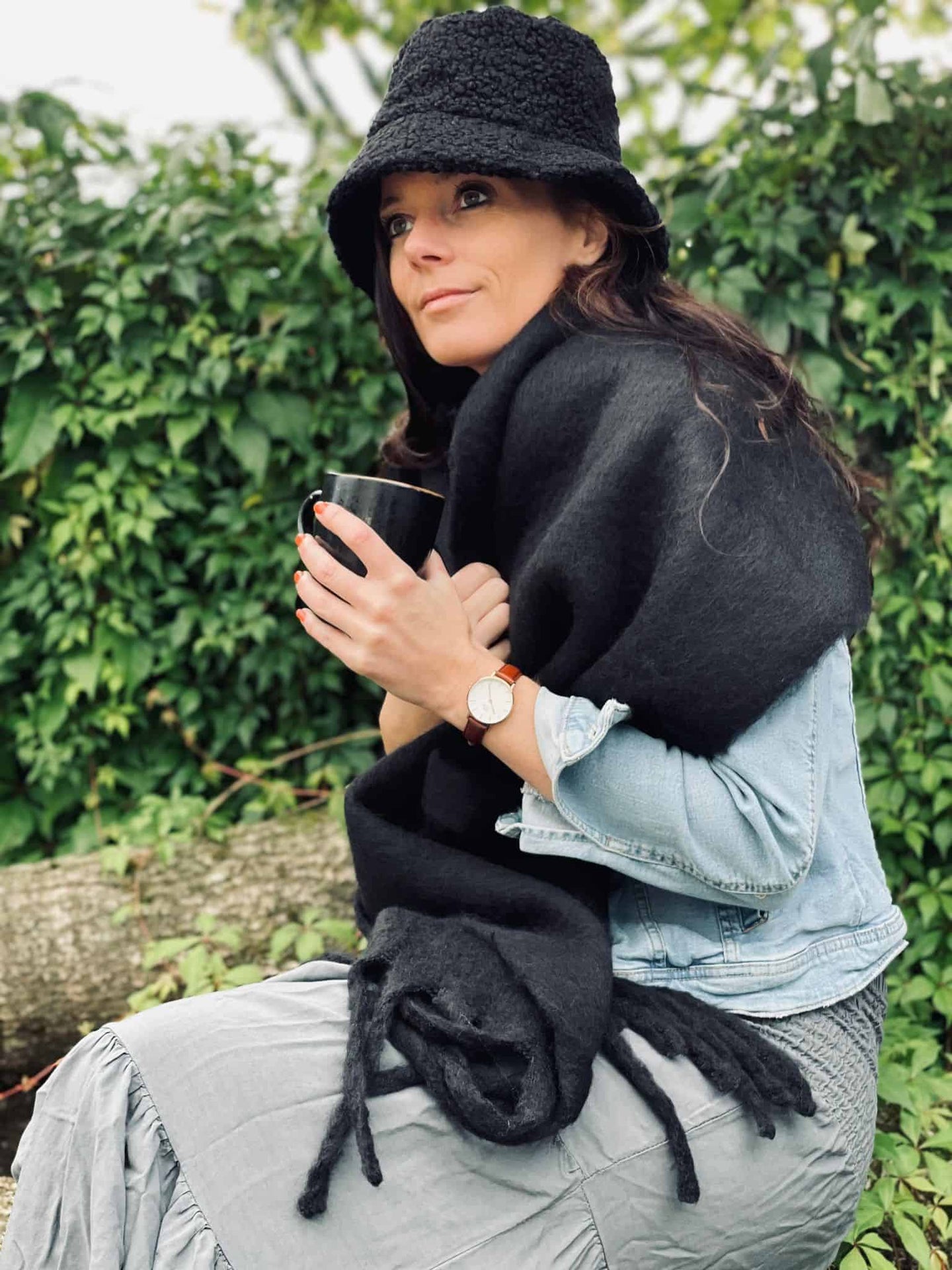 Tørklæde – Vamset Sort - VIAMAJA