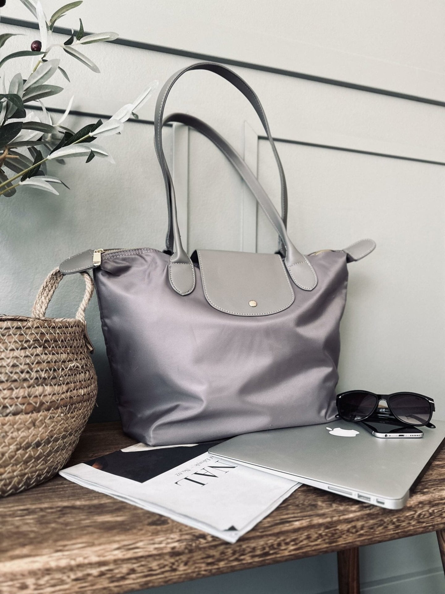 Trend Shopper – Grå nylon - VIAMAJA.DK