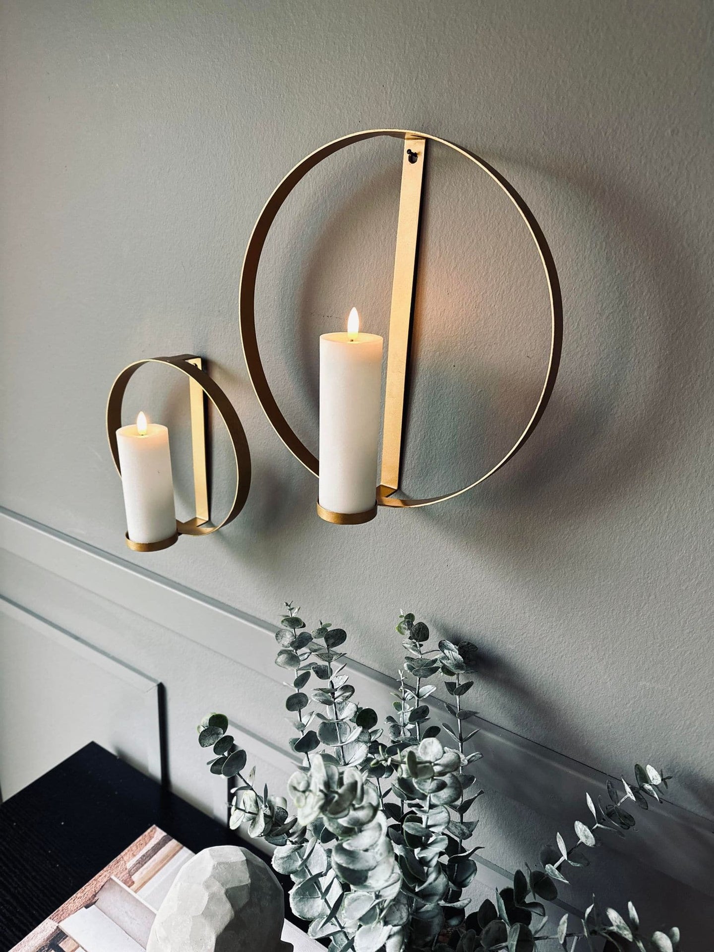 Vægstage sæt til bloklys – Gold - VIAMAJA.DK