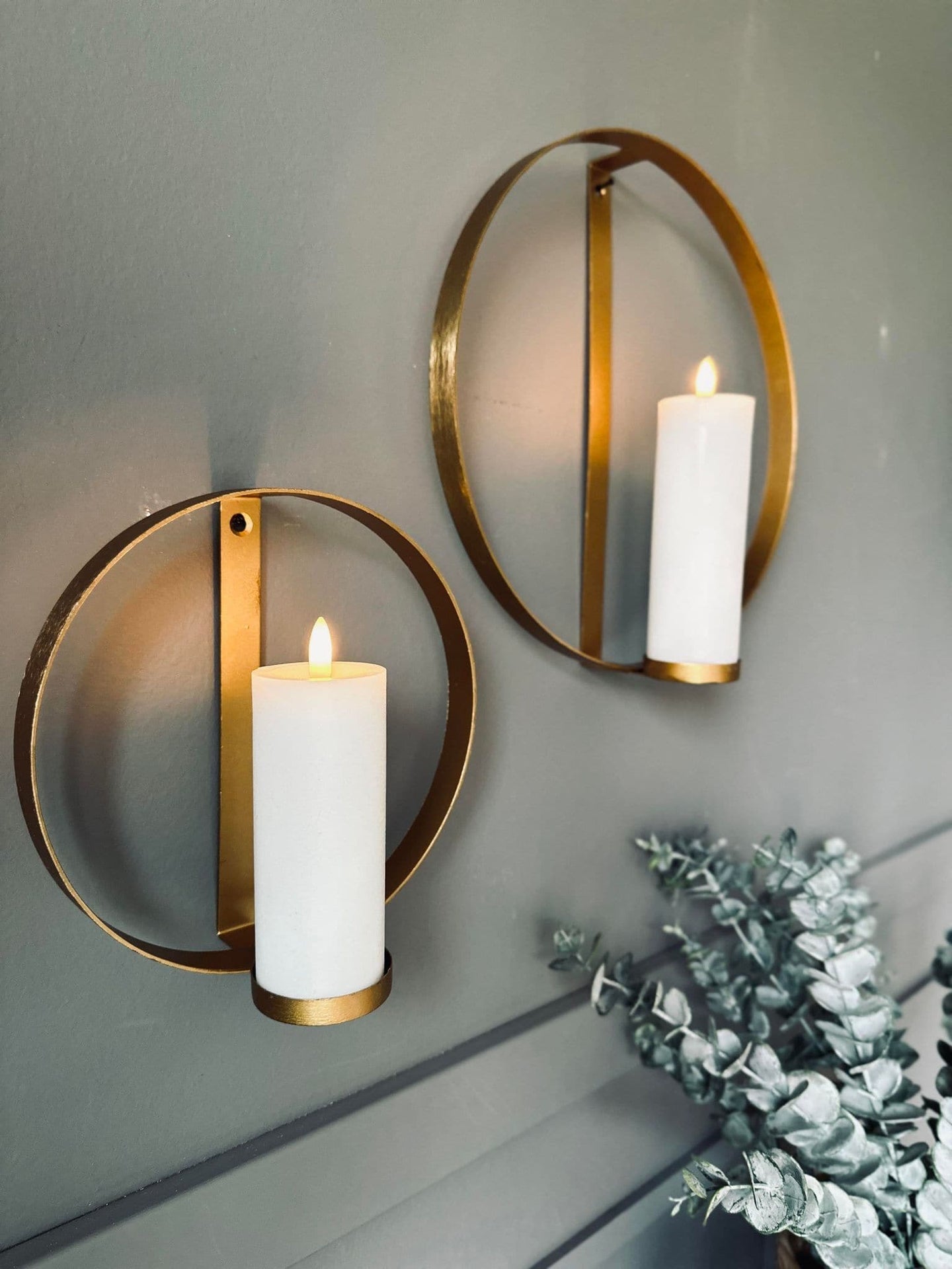 Vægstage sæt til bloklys – Gold - VIAMAJA.DK