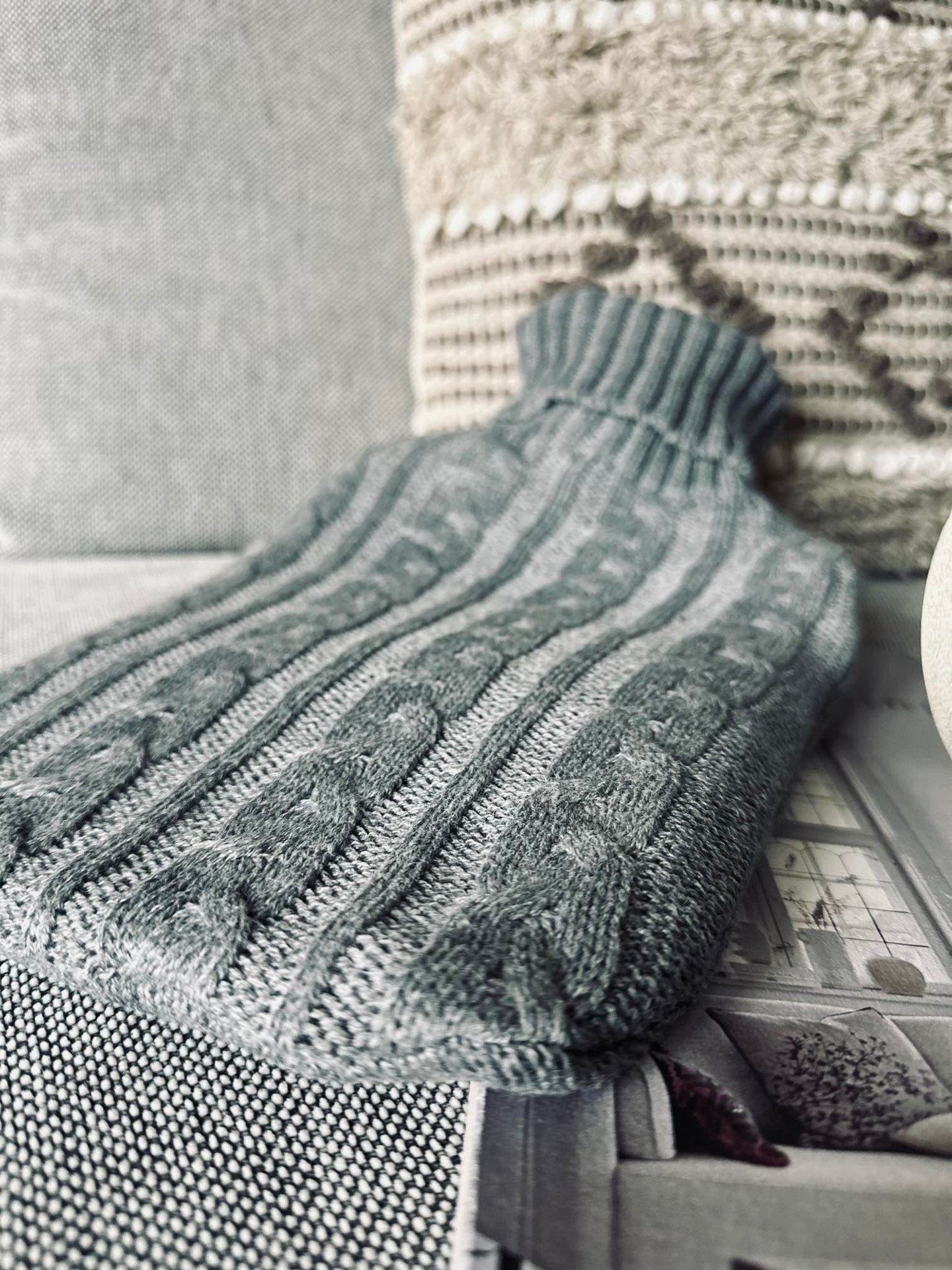 Varmedunk med grå strik - VIAMAJA.DK