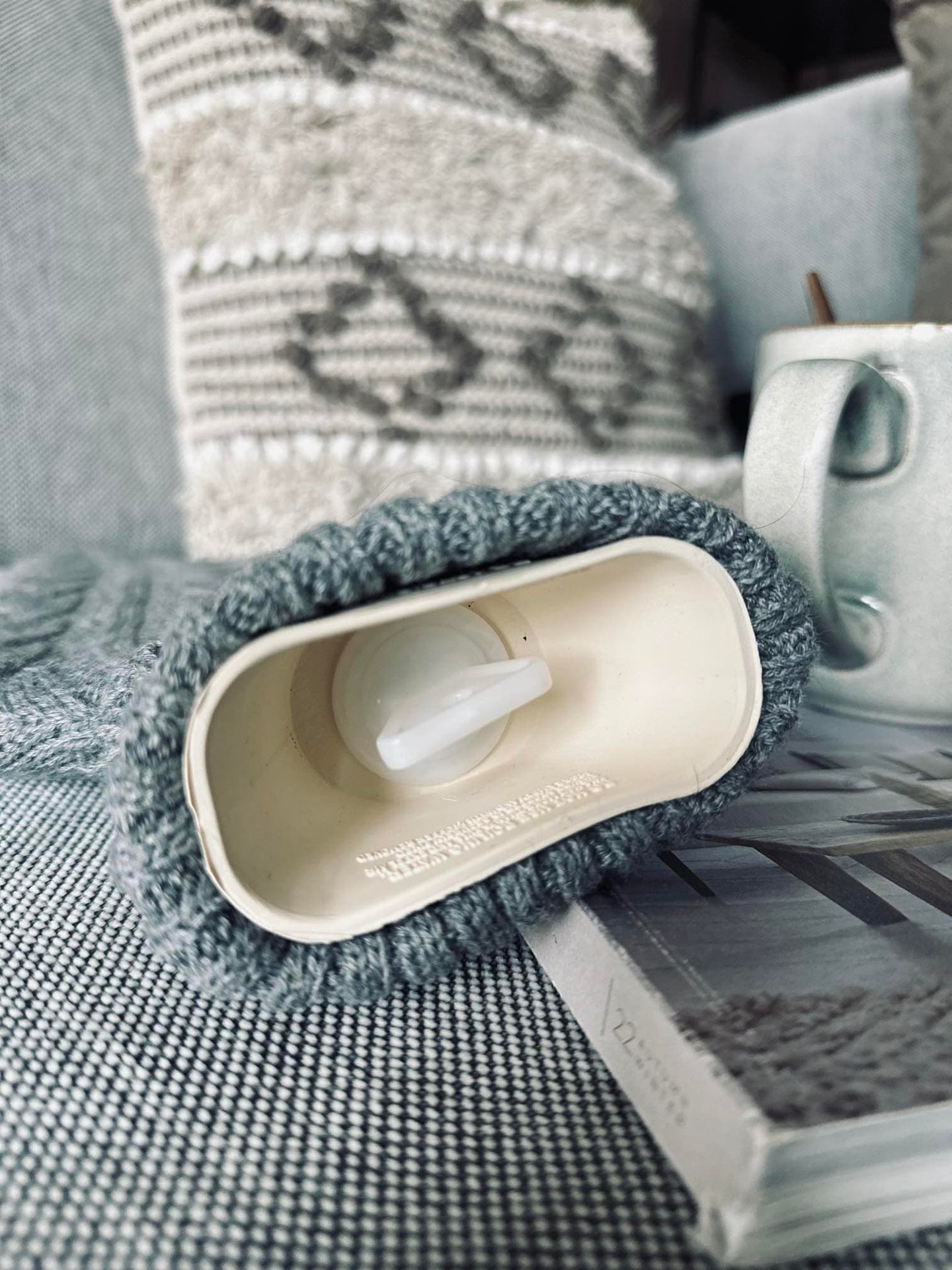 Varmedunk med grå strik - VIAMAJA.DK