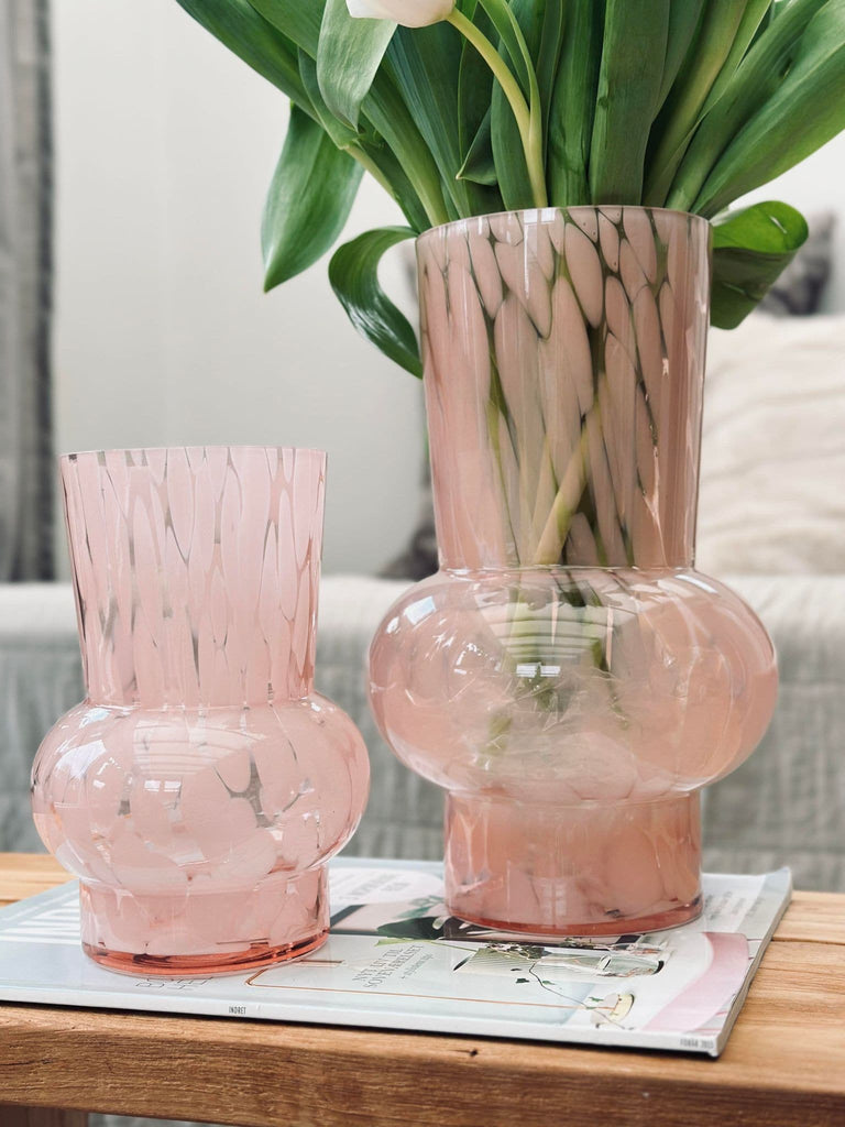 Vase 18cm Mundblæst glas – Rose - VIAMAJA.DK