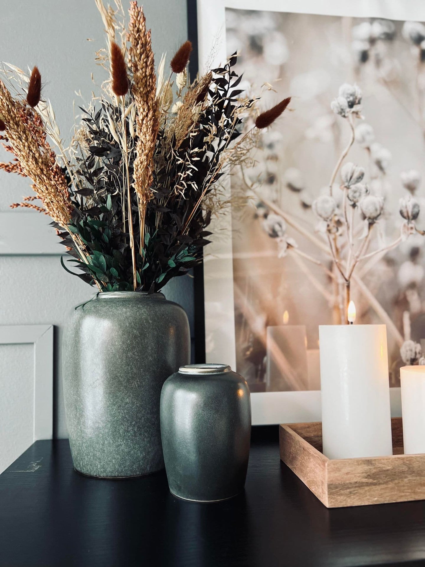 Vase H 20cm - Grå stentøj - VIAMAJA.DK