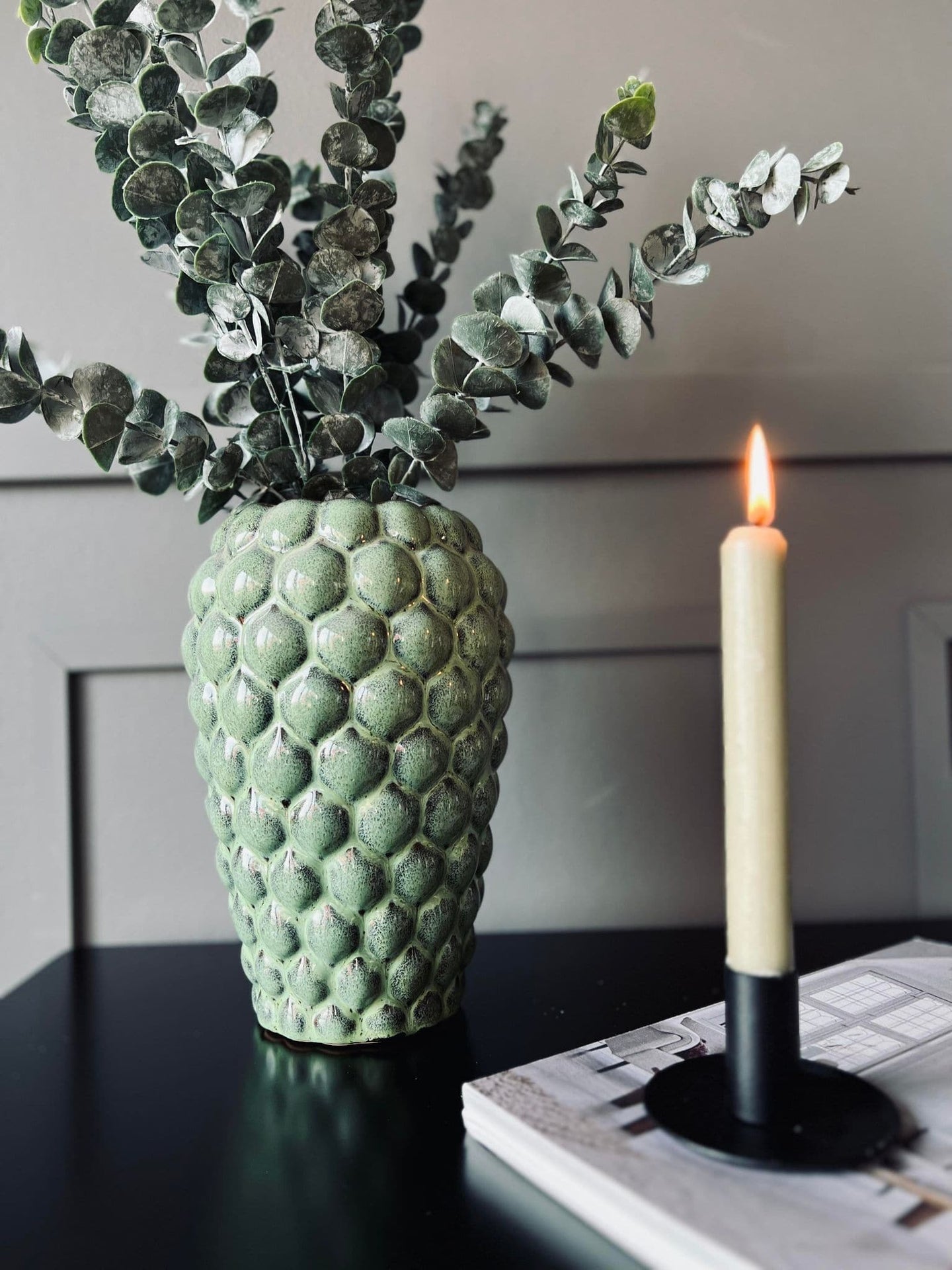 Vase - keramik DOT duset grøn - VIAMAJA.DK