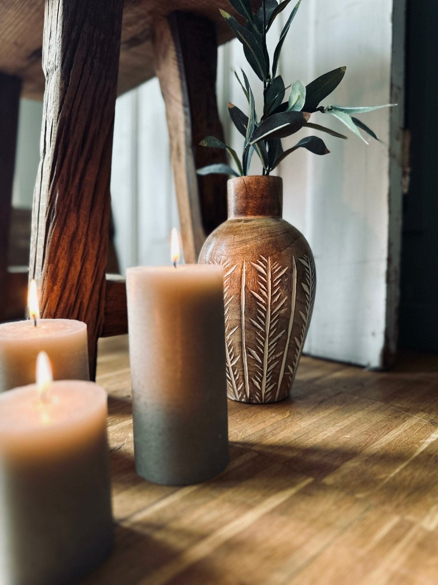 Vase – Wood 22cm - VIAMAJA.DK