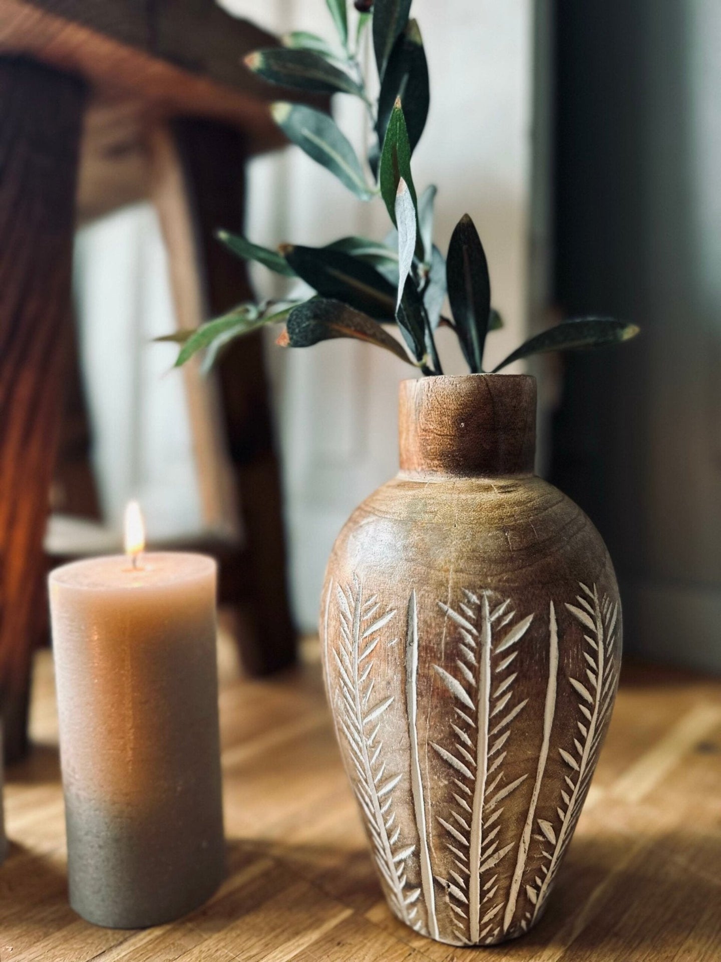 Vase – Wood 22cm - VIAMAJA.DK