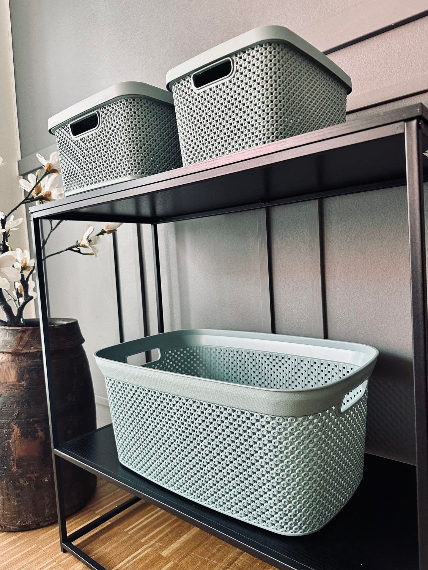 Vasketøjskurv i duset Grøn - VIAMAJA.DK