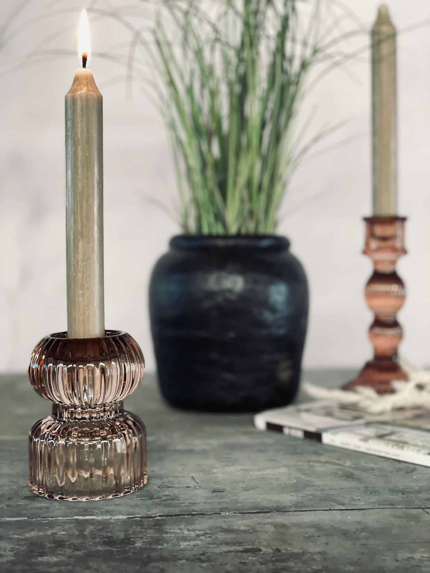 Vendbar lysestage - mocca brown - VIAMAJA.DK