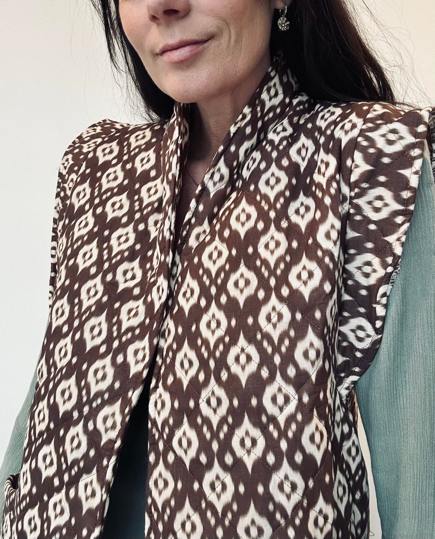 Vest Quilt brun - VIAMAJA.DK