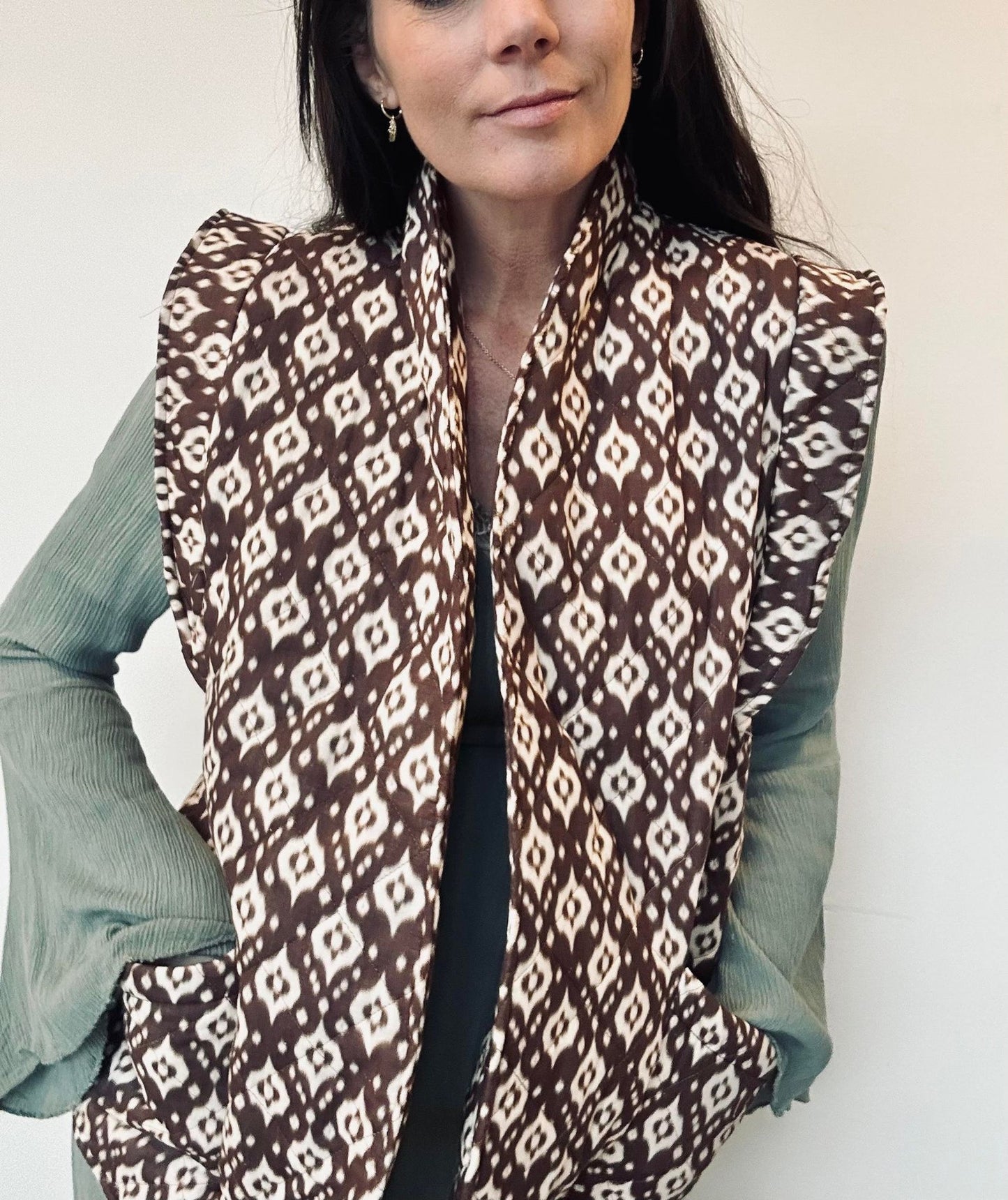 Vest Quilt brun - VIAMAJA.DK