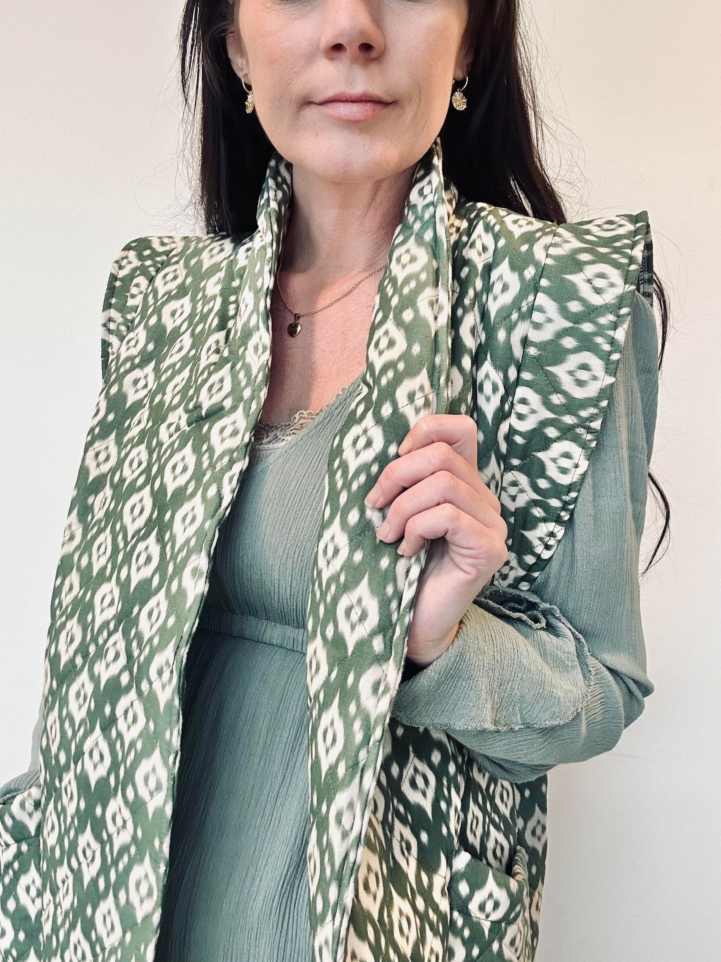 Vest Quilt grøn - VIAMAJA.DK