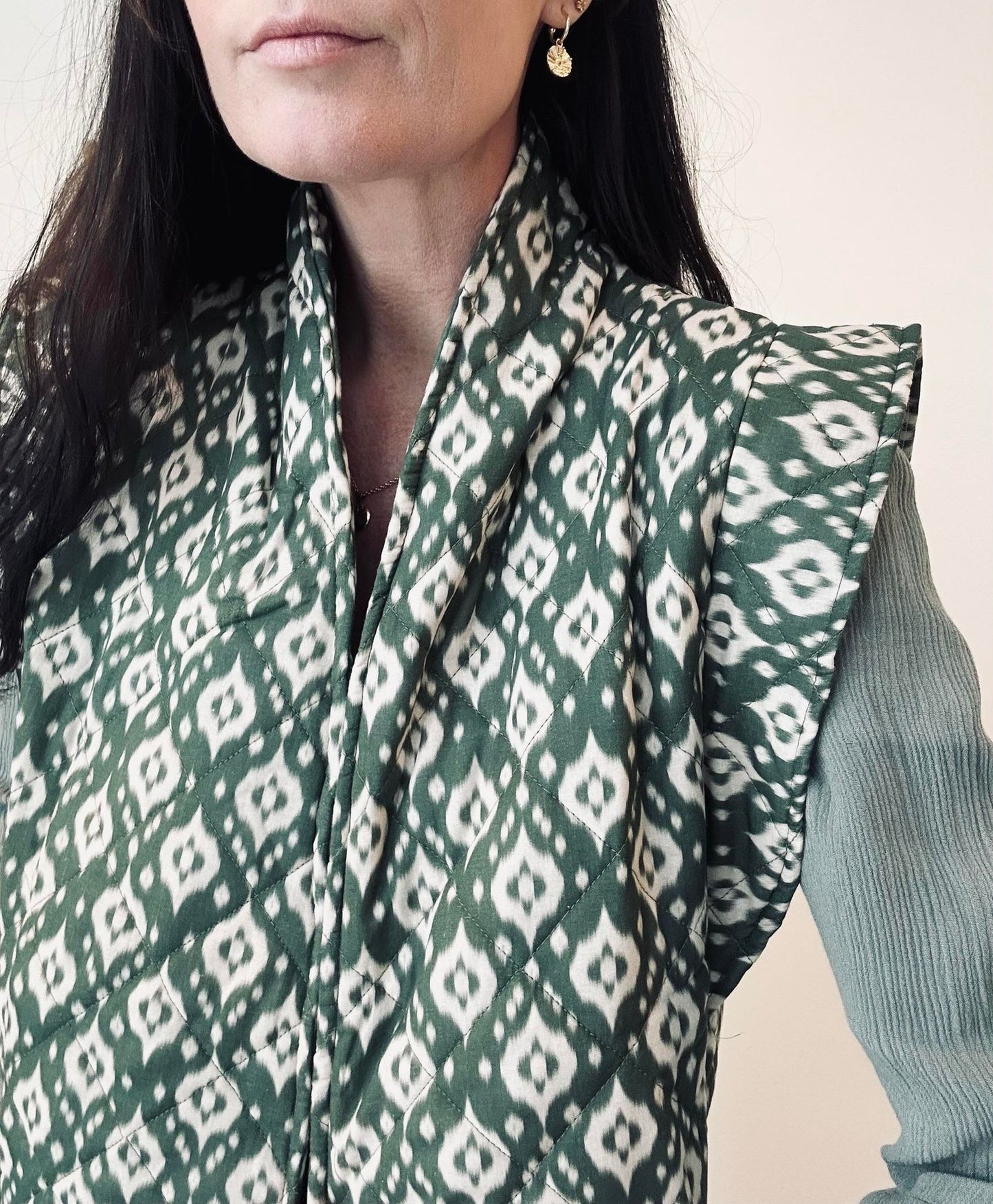 Vest Quilt grøn - VIAMAJA.DK