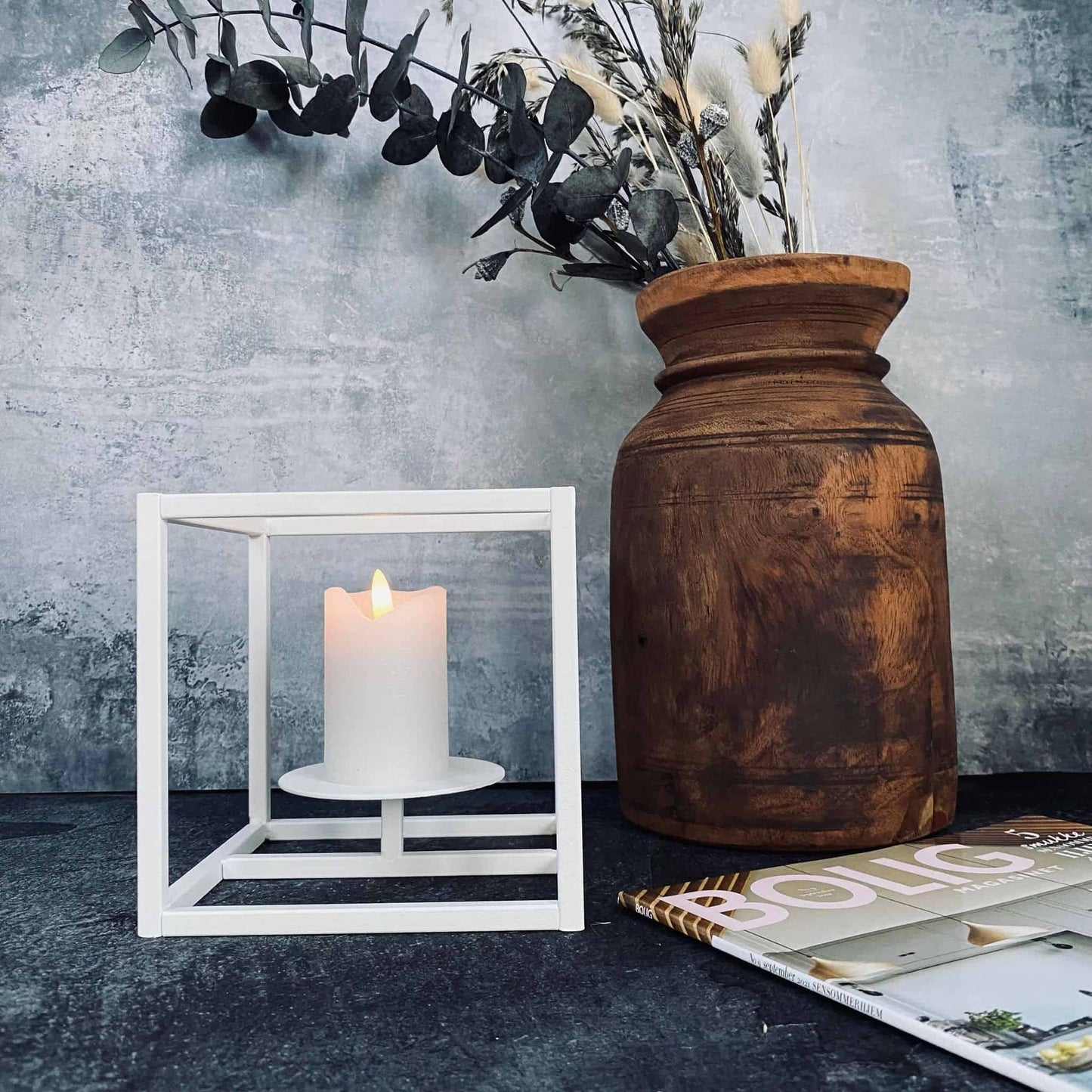 VIAMAJA Cube stage til bloklys - Lille – Hvid - VIAMAJA.DK