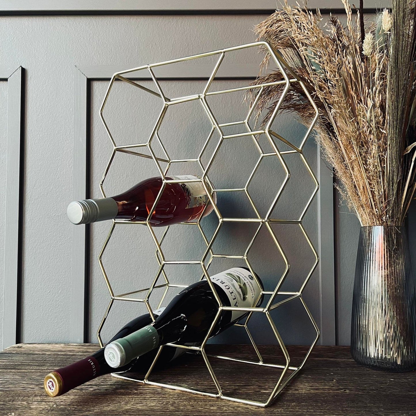 Vinreol til 11 flasker - Guld - VIAMAJA.DK