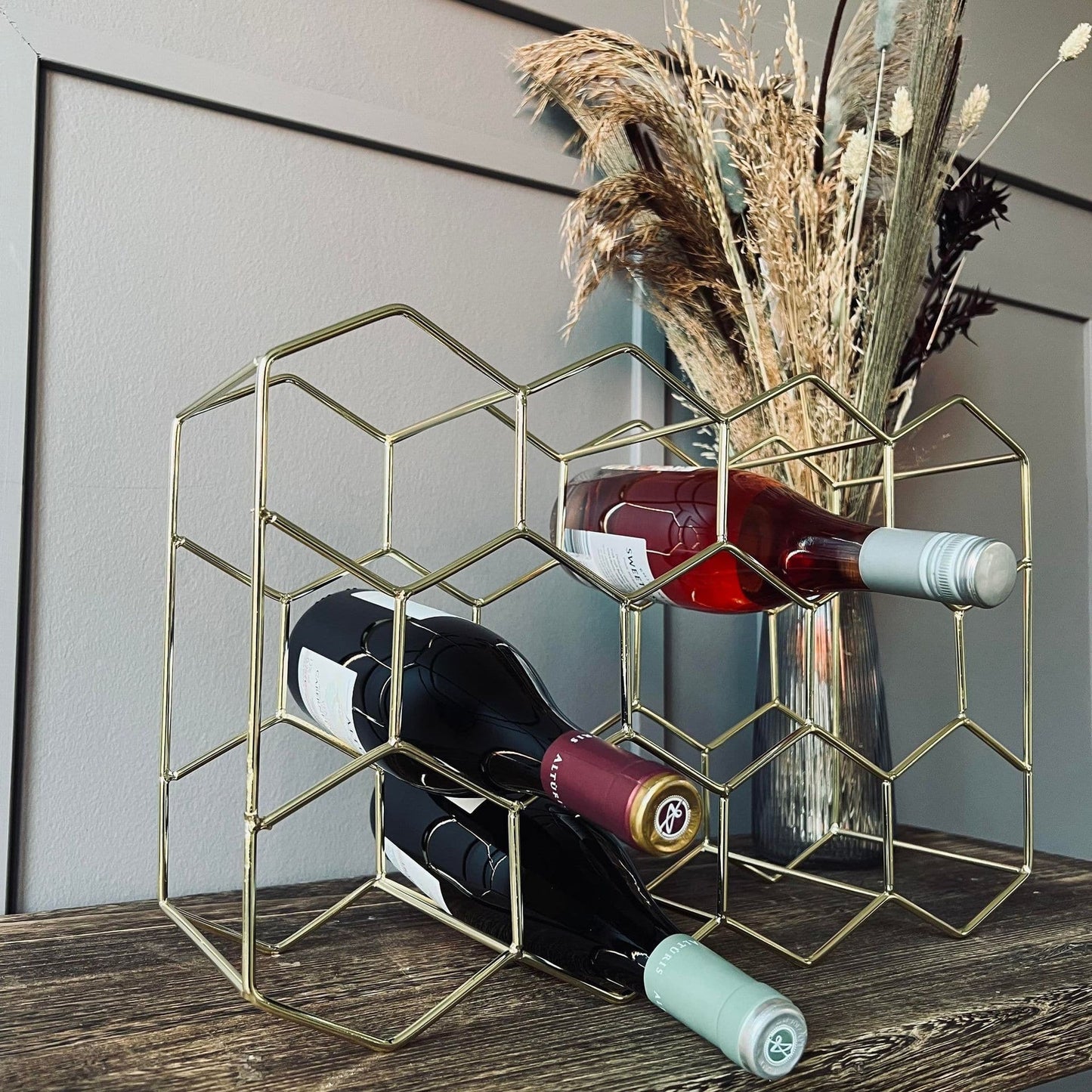 Vinreol til 11 flasker - Guld - VIAMAJA.DK