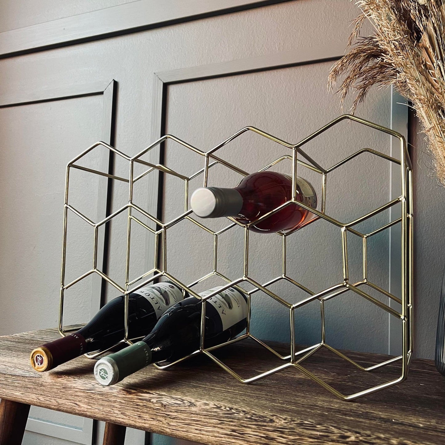 Vinreol til 11 flasker - Guld - VIAMAJA.DK