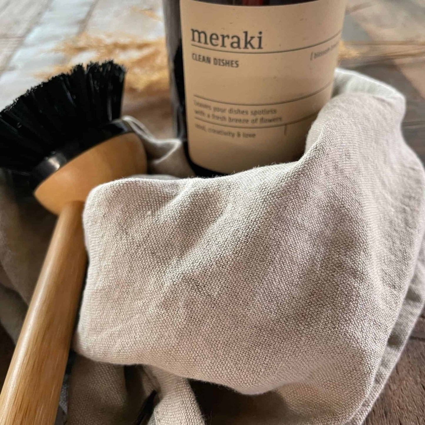 Viskestykke i bomuld og hør - Natur - VIAMAJA.DK