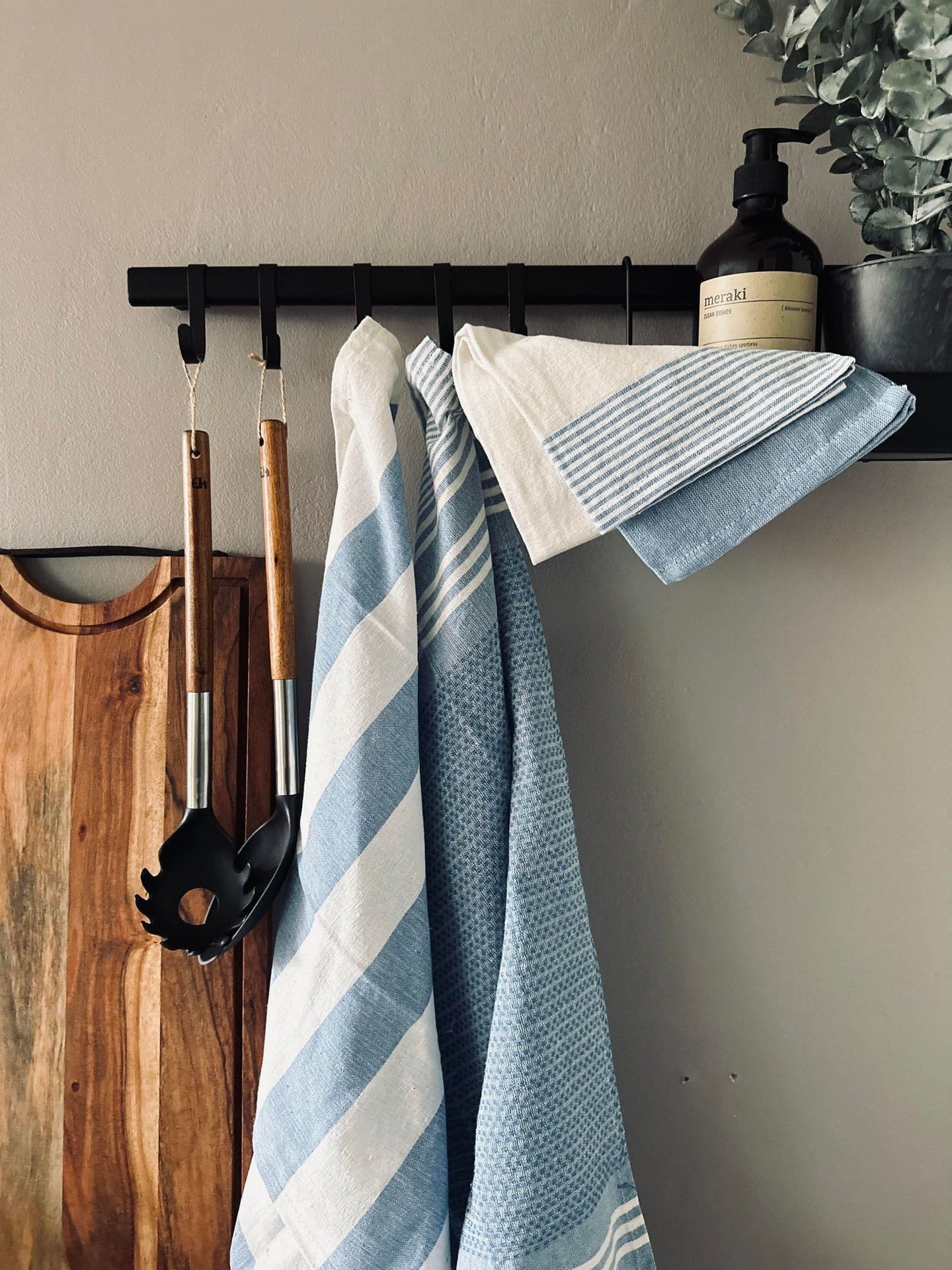 Viskestykker 3 stk - Color mix Blå Øko - tex - VIAMAJA.DK