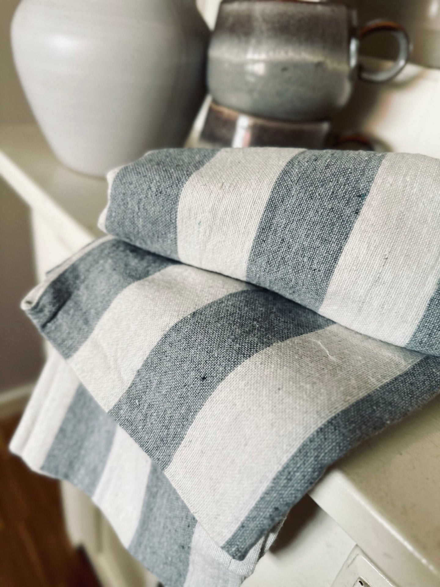 Viskestykker 3 stk – Grå strib - VIAMAJA.DK