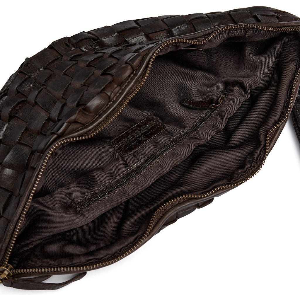 Warsaw bumbag i handflätat skinn - Dark Brown