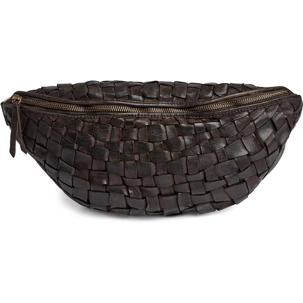 Warsaw bumbag i handflätat skinn - Dark Brown