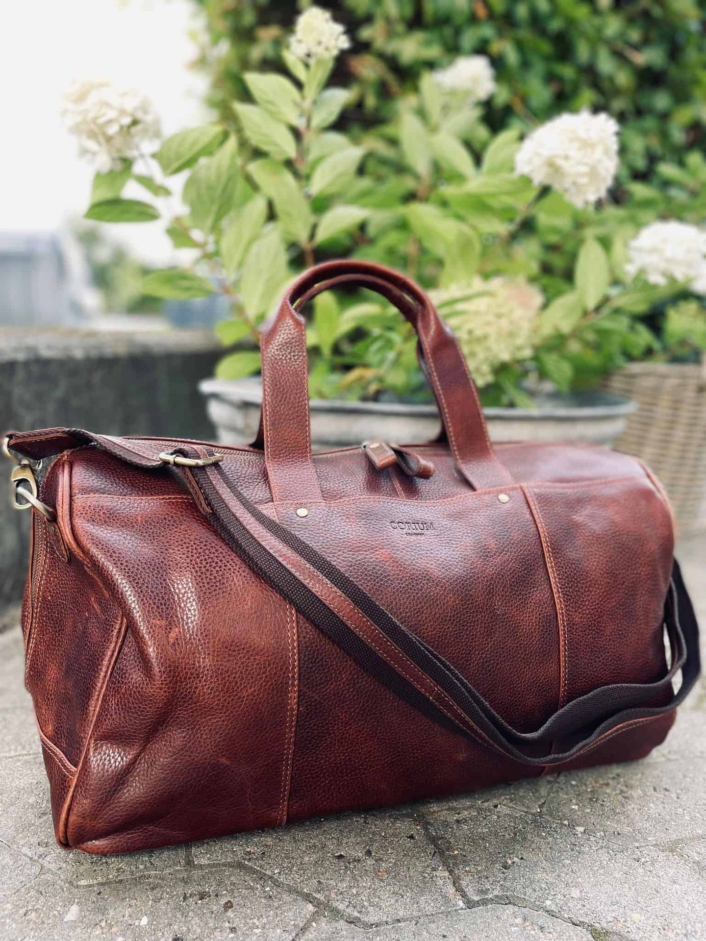 Weekendtaske Deluxe - Vintage cognac - VIAMAJA.DK