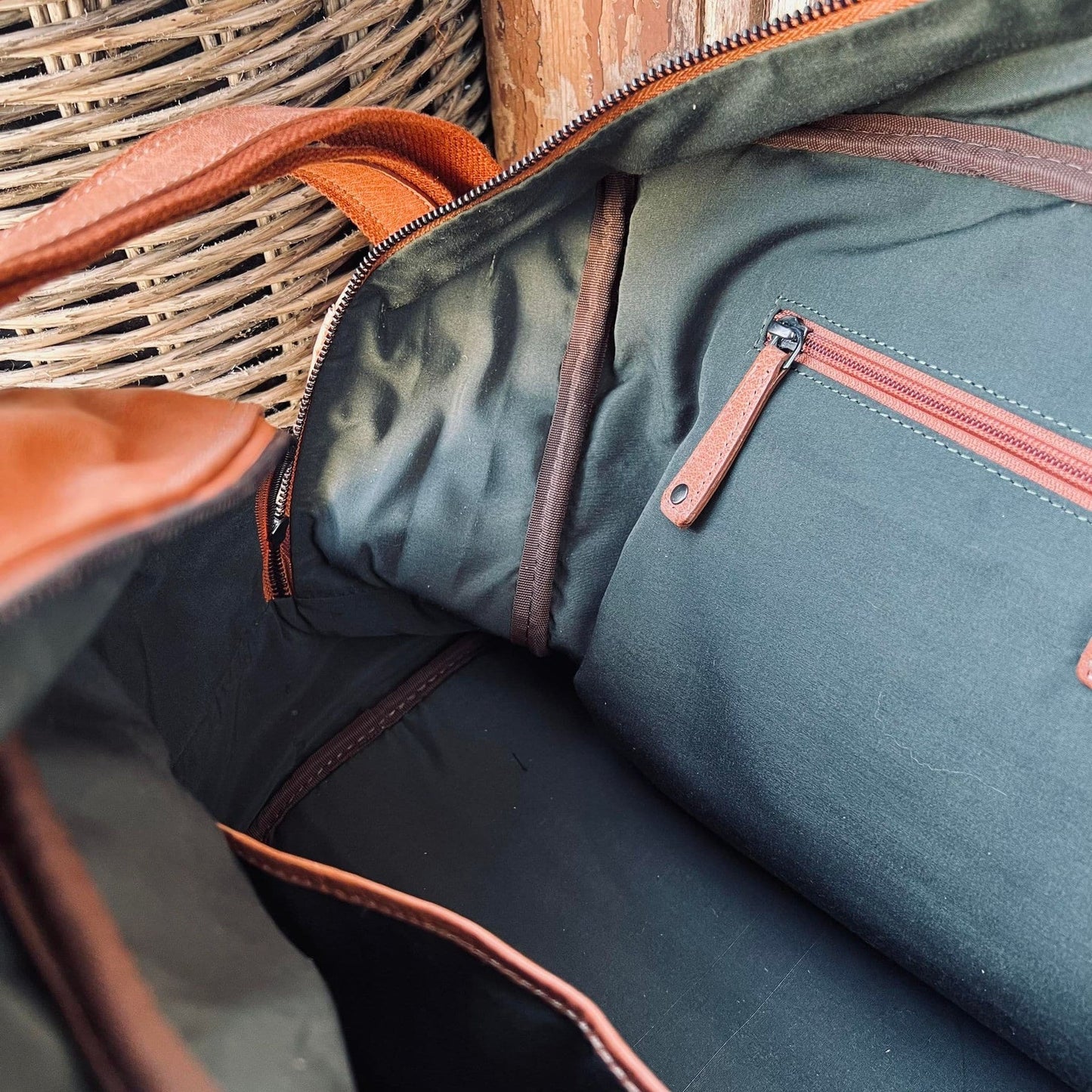 Weekendtaske Holdall Cognac skind - VIAMAJA.DK