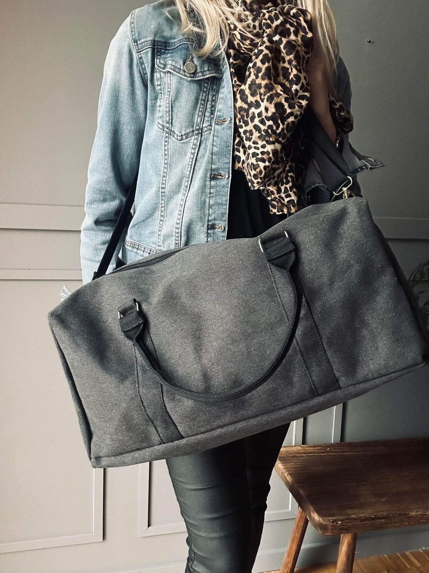 Weekendtaske Nature Kanvas - Black stone - VIAMAJA.DK