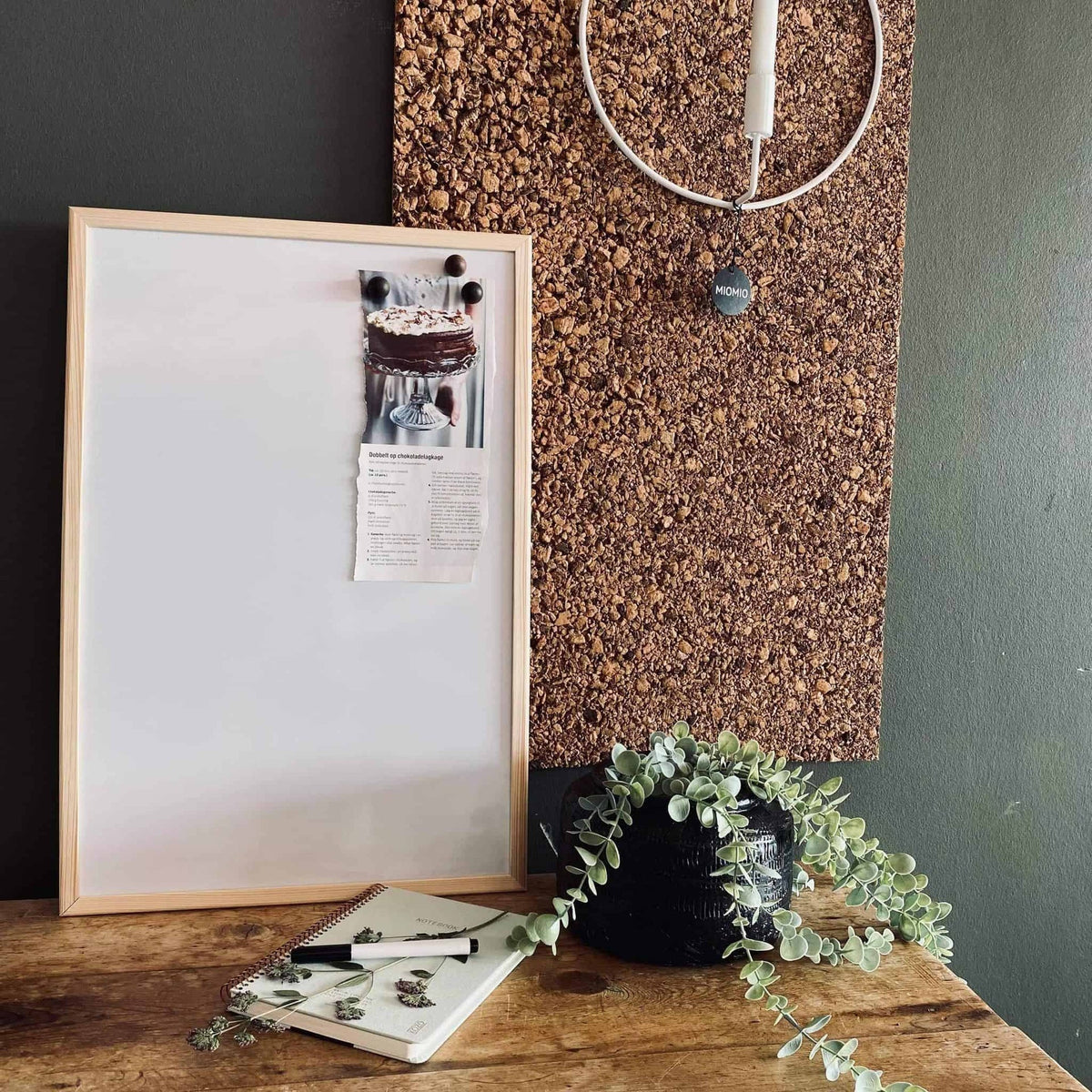Whiteboard tavle med natur ramme 60x40 cm - VIAMAJA.DK