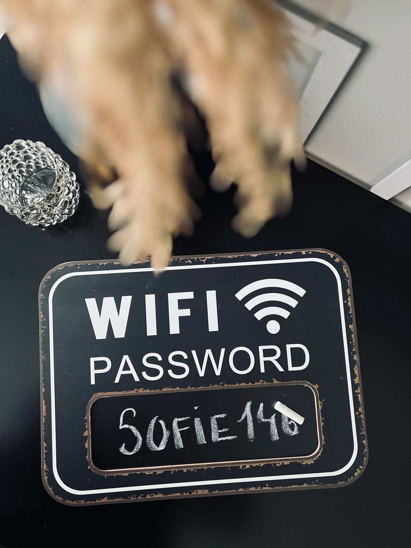 WIFI Skilt med kridt - Sort - VIAMAJA.DK